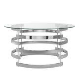 Homelegance By Top-Line Pierce Vortex Base Coffee Table Silver Iron