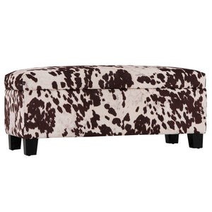 Homelegance By Top-Line Chayce Cowhide Print Lift Top Storage Bench Black Fabric