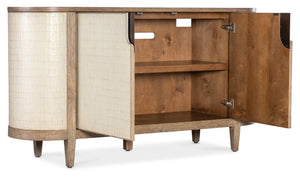 Hooker Furniture Melange Two-Tone Arbor Credenza With Soft-Close Doors, Adjustable Shelf, Oak Veneer Rustic Charm 628-85679-80