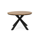 Christopher Knight Home® - Noble House - Soto Outdoor Acacia Wood Circular Dining Table, Teak and Black