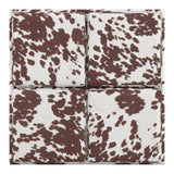 Homelegance By Top-Line Chayce Cowhide Fabric Storage Ottoman Brown Polyester