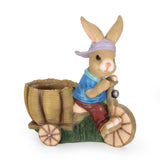 Christopher Knight Home® - Noble House - Raglan Outdoor Decorative Rabbit Planter, Blue and Brown