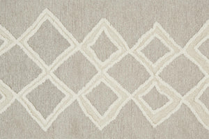 Feizy Rugs Anica Hand-tufted Wool Geometric Rug - Stylish Bohemian Design For Homes, Nurseries, And More Gray,Ivory Wool Anc8009fbrn000h00