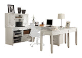 Boca U Shape Desk with Credenza File and Hutch Cottage White BOC-7PC-UDESK-F-CDZ-HTCH Parker House