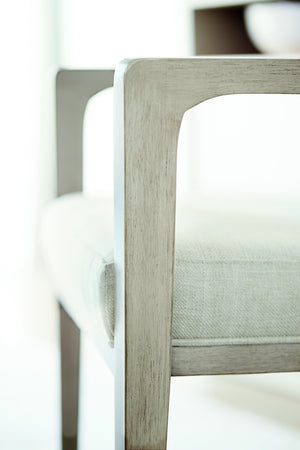 Bernhardt Bernhardt Axiom Curved Arm Chair Replaced: Linear Gray Frame, Muted Upholstery, Tailored Stitching Elegance 381566