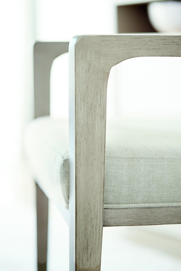 Bernhardt Bernhardt Axiom Curved Arm Chair Replaced: Linear Gray Frame, Muted Upholstery, Tailored Stitching Elegance 381566