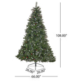 Christopher Knight Home® - Noble House - 9-foot Mixed Spruce Unlit Hinged Artificial Christmas Tree with Glitter Branches