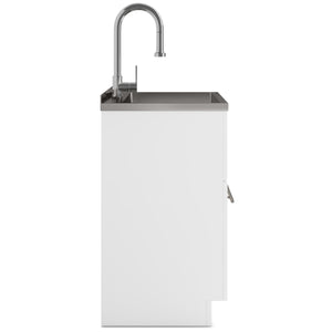 English Elm Metro 28" Compact Laundry Cabinet With Stainless Steel Sink & High-Arch Faucet For Utility Spaces B136P158806