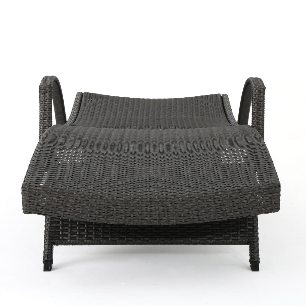 English Elm Christopher Knight Home® - Salem Pe Wicker Chaise Lounge - Adjustable Outdoor Comfort In Stylish Grey For Patios & Pools 52005.00ARMGRY