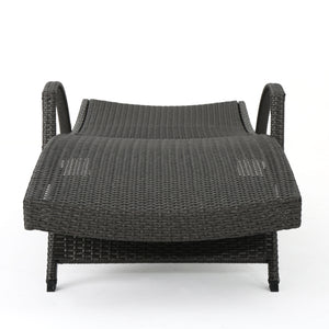English Elm Christopher Knight Home® - Salem Pe Wicker Chaise Lounge - Adjustable Outdoor Comfort In Stylish Grey For Patios & Pools 52005.00ARMGRY