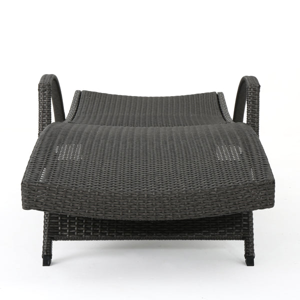 English Elm Christopher Knight Home® - Salem Pe Wicker Chaise Lounge - Adjustable Outdoor Comfort In Stylish Grey For Patios & Pools 52005.00ARMGRY