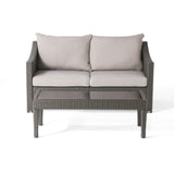 Christopher Knight Home® - Noble House - Antibes Outdoor Wicker Loveseat And Coffee Table With Cushions