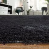 Feizy Rugs Indochine Plush Hand-tufted Polyester Shag Rug - Luxurious High Pile For Contemporary Spaces Black Polyester 4944550fblk000n95