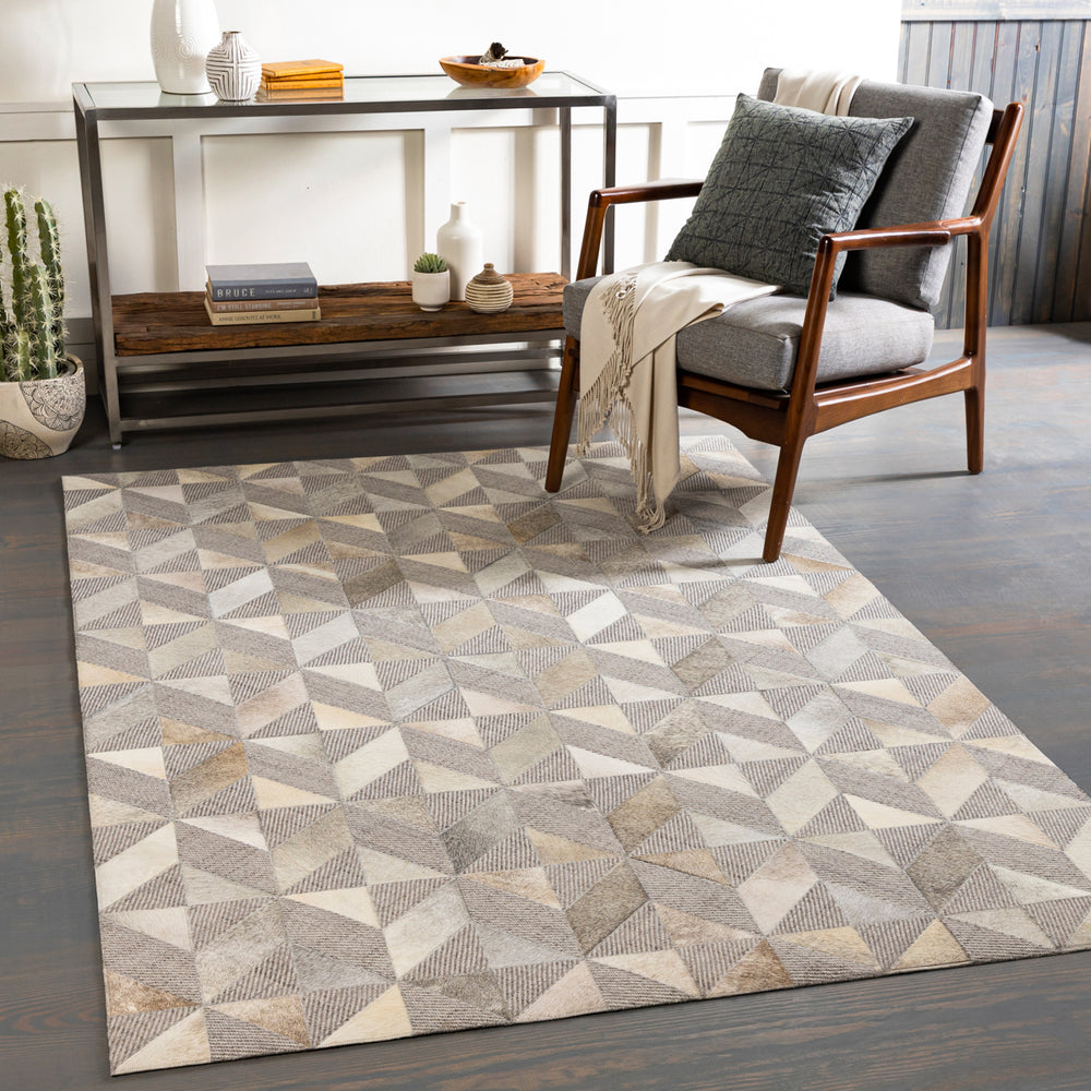 Jardin JRD-2301 8' x 10' Handmade Rug JRD2301-810  Medium Gray, Charcoal, Cream, Light Beige Surya