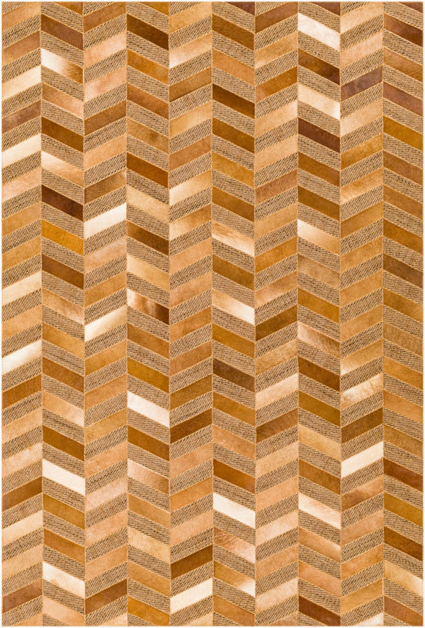 Surya Jardin 2' X 3' Handmade Area Rug - Modern Leather & Wool Blend, Durable Low Pile For High Traffic Areas Tan Wool,Leather Jrd2303-23