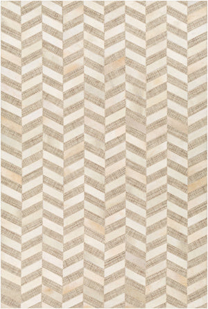 Surya Jardin 2' X 3' Handmade Area Rug - Modern Leather & Wool Blend, Durable Low Pile For High Traffic Areas Light Gray Wool,Leather Jrd2304-23