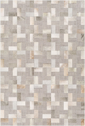 Surya Jardin 2' X 3' Handmade Area Rug - Modern Leather & Wool Blend, Durable Low Pile For High Traffic Areas Medium Gray Wool,Leather Jrd2305-23