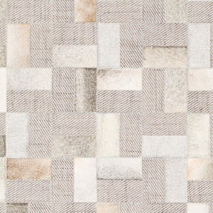 Surya Jardin 2' X 3' Handmade Area Rug - Modern Leather & Wool Blend, Durable Low Pile For High Traffic Areas Medium Gray Wool,Leather Jrd2305-23