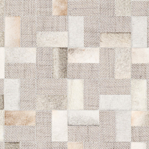 Surya Jardin 2' X 3' Handmade Area Rug - Modern Leather & Wool Blend, Durable Low Pile For High Traffic Areas Medium Gray Wool,Leather Jrd2305-23