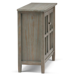English Elm Warm Shaker - Handcrafted Low Storage Cabinet In Distressed Grey With Adjustable Shelves & Timeless Style B136P159728-GIGA