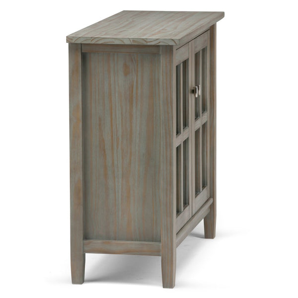 English Elm Warm Shaker - Handcrafted Low Storage Cabinet In Distressed Grey With Adjustable Shelves & Timeless Style B136P159728-GIGA
