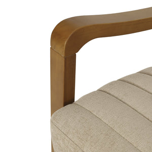 English Elm Christopher Knight Home® - Fabric Sand Push-Back Recliner Chair with Channel Stitching, Rubberwood Frame, Compact Comfort Lounge — Ergonomic Manual Club Seat (Sand) 71261.00SND
