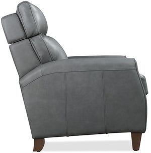Hooker Furniture Okana Majestic Storm Cloud Power Recliner With Pop-Up Headrest, Semi-Aniline Leather, Bustle Back RC821-PH-031