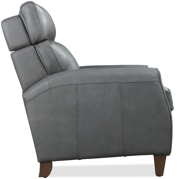 Hooker Furniture Okana Majestic Storm Cloud Power Recliner With Pop-Up Headrest, Semi-Aniline Leather, Bustle Back RC821-PH-031