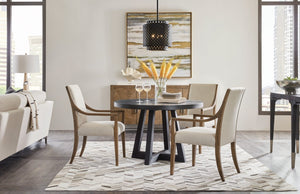 Hooker Furniture Chapman Charred Black Shou Sugi Ban Petite Round Dining Table — Sculptural, Textured, Seats 6 6033-75201-99