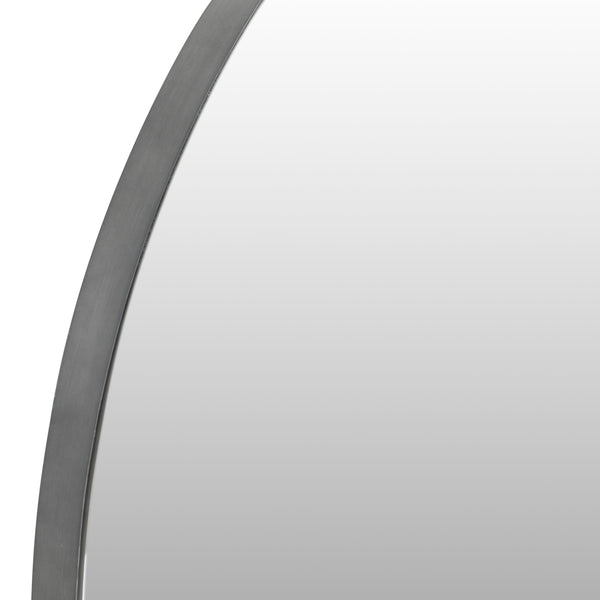 Bernhardt Bernhardt Brasea Round Steel Wall Mirror Tungsten Finish Mid-century Modern Decor 394334