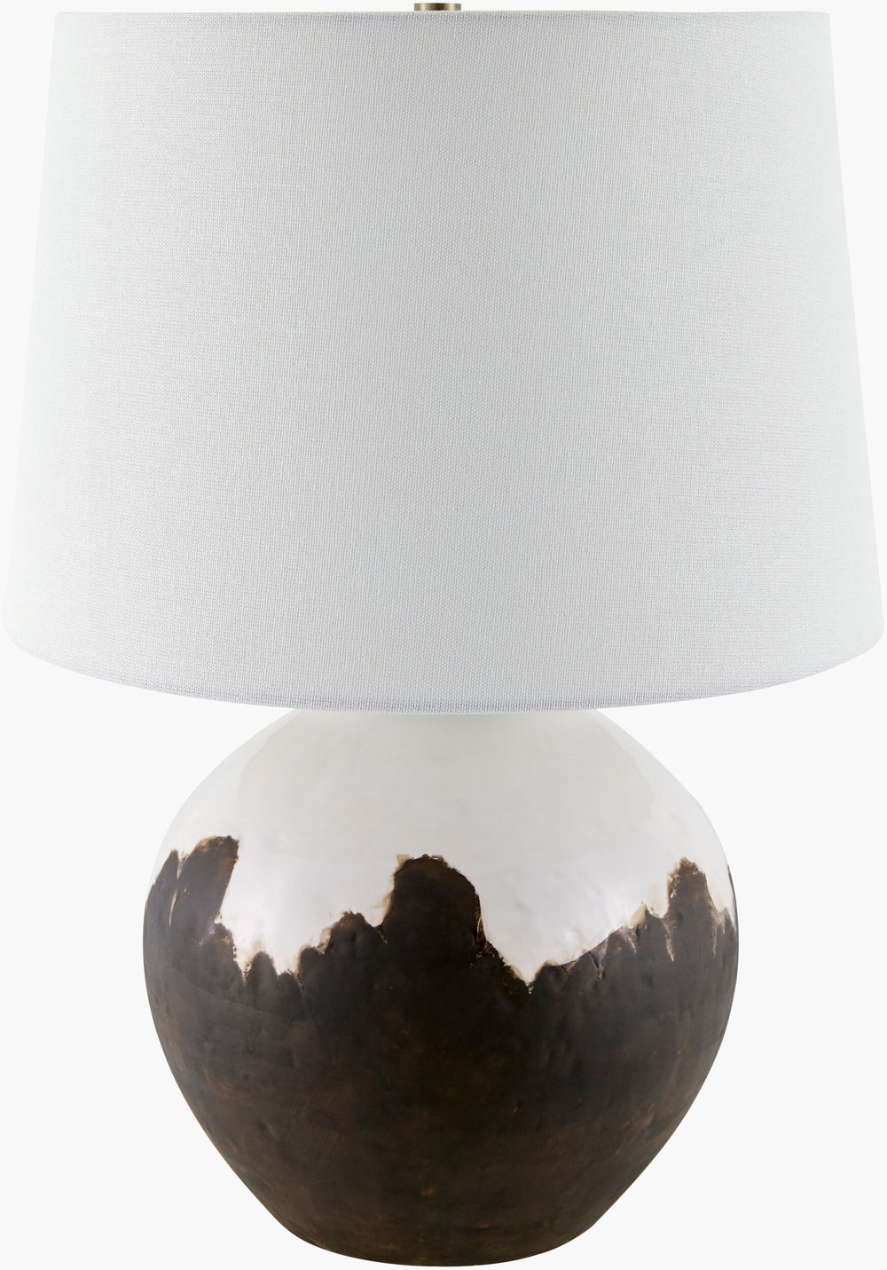 Surya Jirapa Bohemian Accent Table Lamp - 26" Tall Ceramic Design With Chic Linen Shade For Home Decor Body, Brown,Finial, Gold,Cord, Translucent Ceramic,Linen,Plastic,Iron Jrp-001