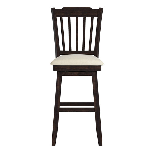 Homelegance By Top-Line Juliette Slat Back Bar Height Wood Swivel Bar Stool Black Rubberwood