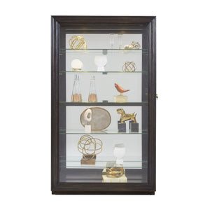 Framed Sliding Door 5 Shelf Curio Cabinet in Dark Brown Brown P021553 Pulaski Furniture