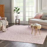 Nourison Jubilant JUB19 Machine Made Power-loomed Borderless Design Indoor Only Contemporary  Rug Pink, Pink 100% Polypropylene 99446479952