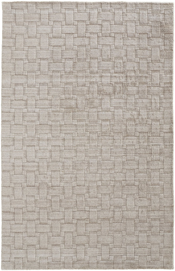 Feizy Rugs Redford Handwoven Geometric Rug Collection - Stylish, Durable, And Artisan Crafted For Modern Homes Ivory Viscose,Wool Red8669ftan000f00
