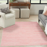 Nourison Washable Essentials WAE01 Machine Made Loom-woven Borderless Design Indoor Only Modern  Rug Pink, Pink Front Base, 85% Polyester,9% Cotton,6% Other Fibers 99446949653