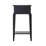 Homelegance By Top-Line Joplin 1-Drawer Wood Storage End Table Black Rubberwood