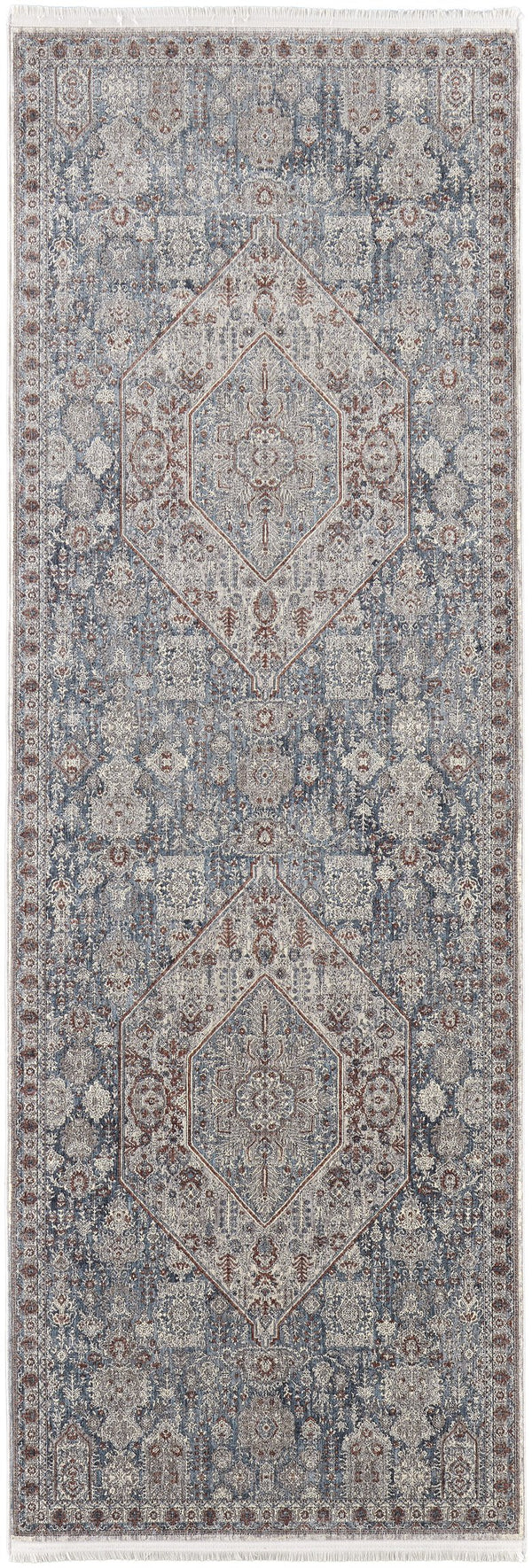 Feizy Rugs Marquette Medallion Rug – Elegant Power-loomed Design, Stain-resistant, Easy Care For High Traffic Areas Blue,Ivory Polyester,Acrylic Mrq39gufblugryi8b
