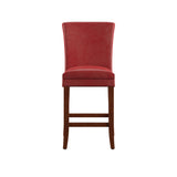 Homelegance By Top-Line Harmonn Classic Upholstered High Back Counter Height Chairs (Set of 2) Red Rubberwood