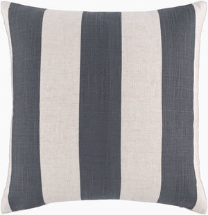 Surya Simple Stripe 18"X18" Accent Pillow - Rustic Charm, Cozy Vibes, Durable Woven Design For Home Decor Ivory Polyester,Linen Js009-2222p