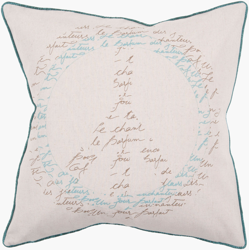 Surya Decorative Accent Pillow Js-050: 18" X 18" Stylish Dot Pattern Cushion For Home Decor Flair Aqua Cotton,Linen Js050-1818d