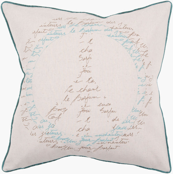 Surya Decorative Accent Pillow Js-050: 18" X 18" Stylish Dot Pattern Cushion For Home Decor Flair Aqua Cotton,Linen Js050-1818d