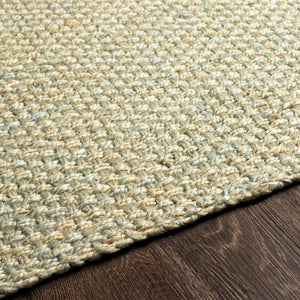 Surya Jute Woven Handmade Rug 2' X 3' - Rustic Farmhouse Charm, Easy Care, Perfect For Cozy Spaces Blue Jute Js220-23