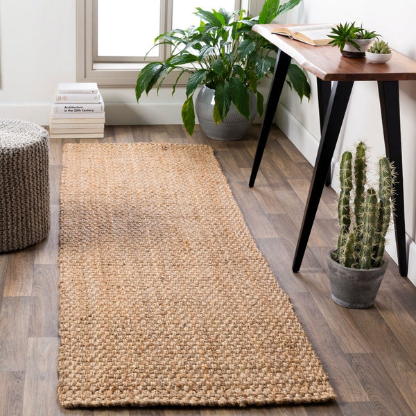 Livabliss Jute Flatweave Handwoven Area Rug Natural Fiber Farmhouse Bohemian Living Room Tan 2'6" x 8' JS2-268