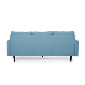 English Elm Jenny Button Tufted Waffle Stitch Fabric Sofa with Tapered Rubberwood Legs for Living Rooms 66890.00ABLU_66890.00BBLU