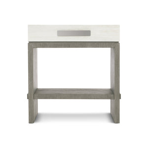 Bernhardt Bernhardt Cerused Acacia Nightstand With Soft-Closing Drawer, Usb Charging And Open Shelf Light Shale 28"W x 20"D x 29.13"H 306217