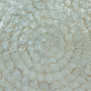 Bernhardt Bernhardt Helios Console With Capiz Starburst Panels, Polished Steel Legs & Hidden Storage Elegance 382860