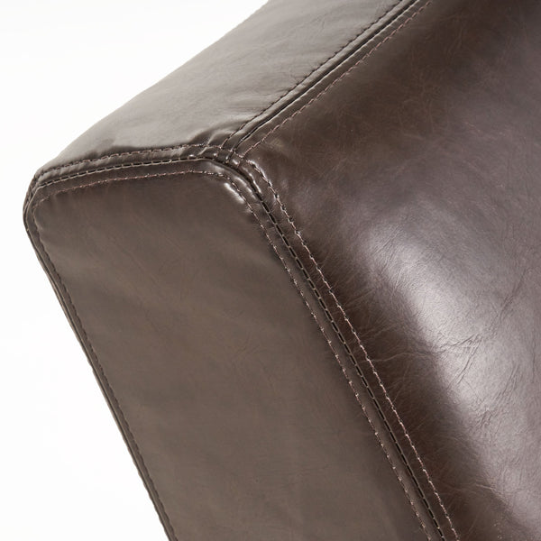 English Elm Christopher Knight Home® - FINLAY Curved KD Chaise Lounge in Brown PU Faux Leather with Birch Wood Legs, Modern Comfort 55420.00PUBRN