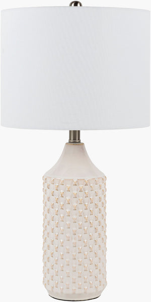 Livabliss Jessore Ceramic Base Table Lamp with Linen Shade for Eclectic Living Spaces JSE-001