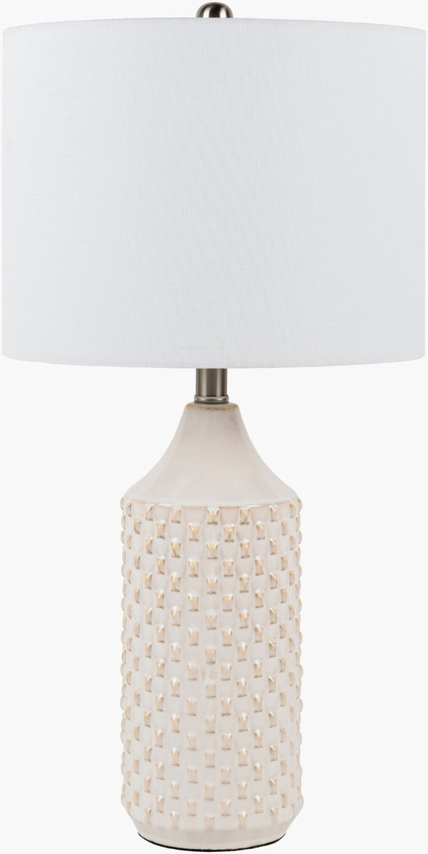 Livabliss Jessore Ceramic Base Table Lamp with Linen Shade for Eclectic Living Spaces JSE-001